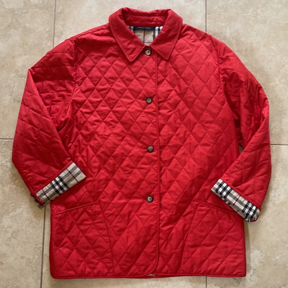 burberry quilted red jacket